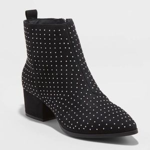 NWT A New Day Valerie Black Silver Stud Booties
